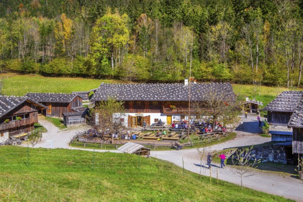 Markus Wasmeier Farm Museum in autumn, Schliersee, Mangfall mountains, Upper Bavaria, Bavaria,