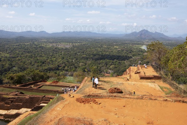 View of the jungle landscape from the Lion Rock, ruined city of Sigiriya, Central Province, Sri