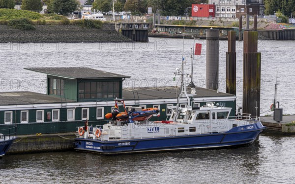 Ships, sailors and launches in Hamburg harbour at the Speicherstadt, Hamburg, Germany, Europe