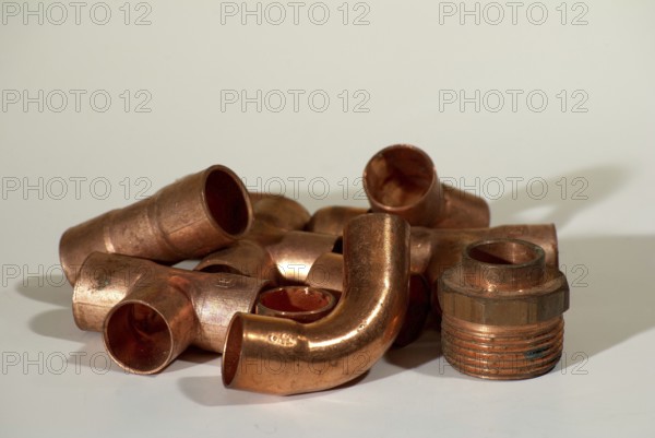 Soldered copper fittings, water pipes, Hamburg, Hamburg, Federal Republic of Germany