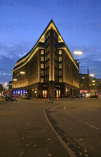 Europe, Germany, Hamburg, City, Kontorhausviertel, Chilehaus, clinker brick facade, built 1922 to