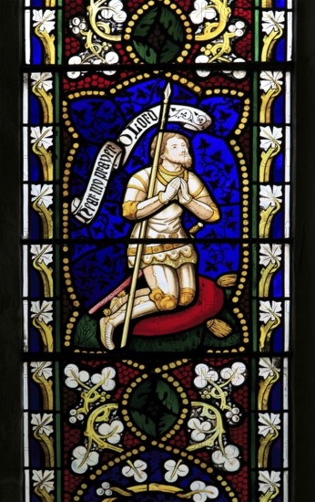 Church of Saint Mary Magdalene stained glass window, Thornham Magna, Suffolk, England, UK