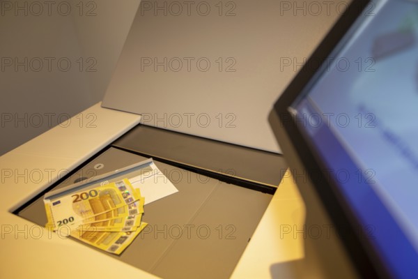 Euro banknotes in a safe deposit box