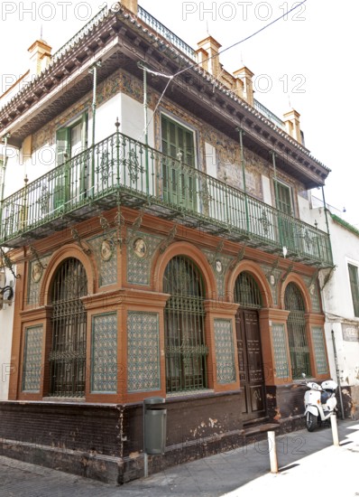 Historic house in the ceramic tile making area of Triana, Seville, Spain, Europe