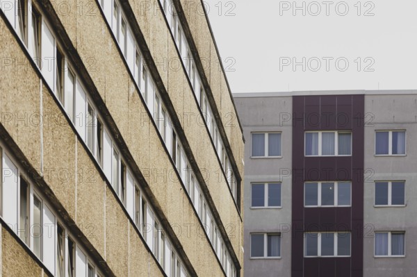 Prefabricated buildings, photographed in the Berlin district of Lichtenberg in Berlin, 29/02/2024