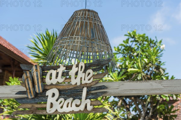 Sign on the beach, beach, beach club, restaurant, beach holiday, symbol, symbolic, summer, sun,