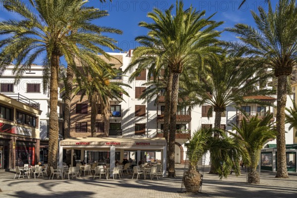 Restaurants in Plaza de las Américas square in the island's capital San Sebastian de La Gomera, La