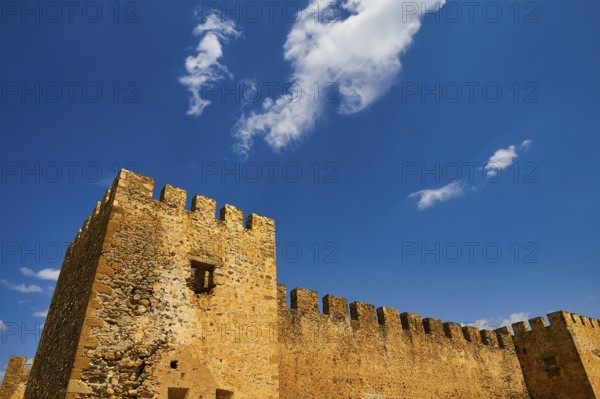 Super wide angle, fortress towers, fortress walls, Frangokastello, Venetian fortress, fortress