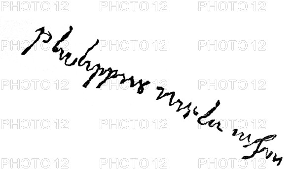 Signature, handwriting of Philipp Melanchthon, historical, digital reproduction of an original from