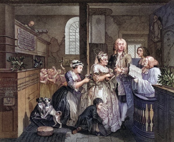 The Rakes Progress Marries an old maid From an original picture by Hogarth from The Works of