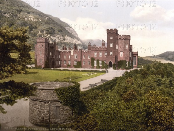 The Garrow Tower Hotel, County Antrim, Ireland, Historic, digitally restored reproduction from a