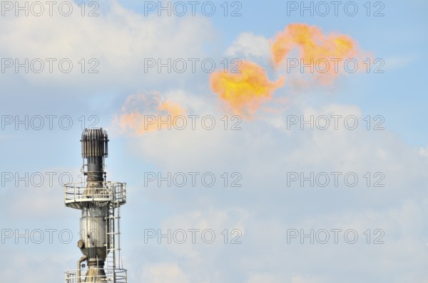 Gas flare of the Schwelgern coking plant, ThyssenKrupp Stahl AG Hamborn site, Duisburg, North