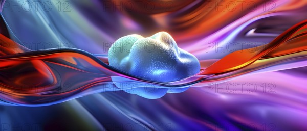 Three dimensional render of cholesterol in blood stream, AI generated