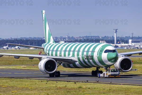A Condor Airbus A330-900 aircraft with the registration D-ANRI at the airport in Frankfurt,