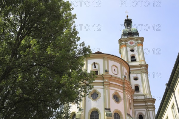 Facade of the Cistercian Abbey Church Fürstenfeld in Fürstenfeldbruck, Upper Bavaria, Bavaria,