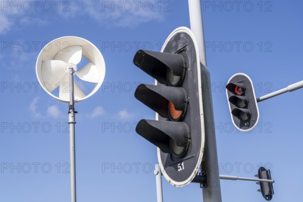A mini wind power plant in the small Dutch town of Haarlemmermeer supplies the traffic lights at a