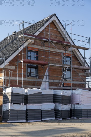New development area, Am Schwan, in Wesel, where 70 detached and semi-detached houses are being