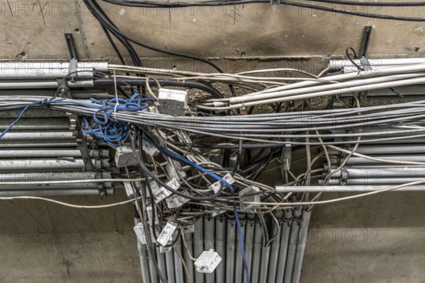 Cabling, cables, junction boxes, power lines, cable installation, junction boxes, are renewed,