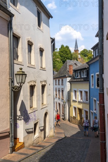 The town of Saarburg, on the Saar, Altstadtgasse, Rhineland-Palatinate, Germany, Europe