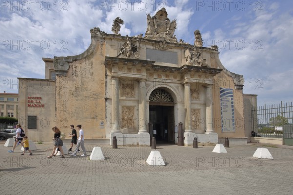Porte Monumentale de l'Arsenal and Musee national de la Marine, Marine National Museum, city gate,