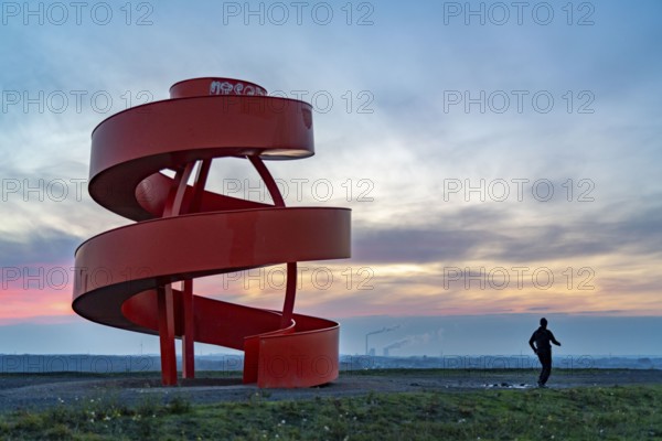 Sculpture Haldenzeichen, observation tower, Humbert spoil tip, part of the Lippepark in Hamm, 5