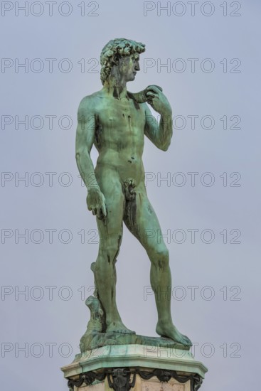 Statue of David in Piazza Michelangelo, travel, tourism, sculpture, history, culture, Florence,