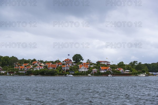 View from the island of Saltö to the famous allotment garden colony Brändaholm on the island of