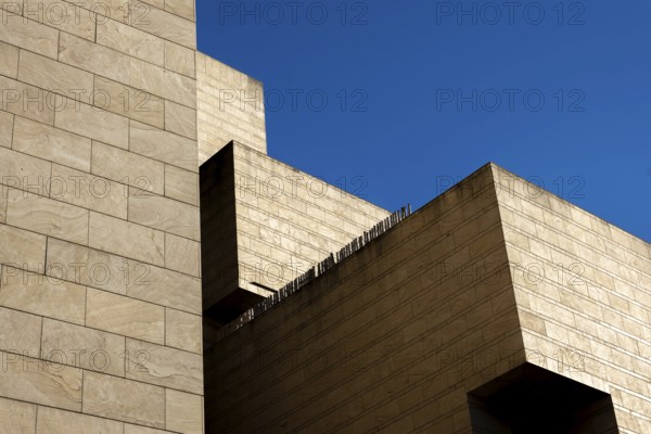 Modern Design Building Against Blue Clear Sky in Campione d'Italia, Lombardy, Italy, Europe