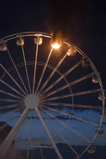 Ferris wheel catches fire at the Highfield Festival on Friday, Störmthaler See, 17.08.2024