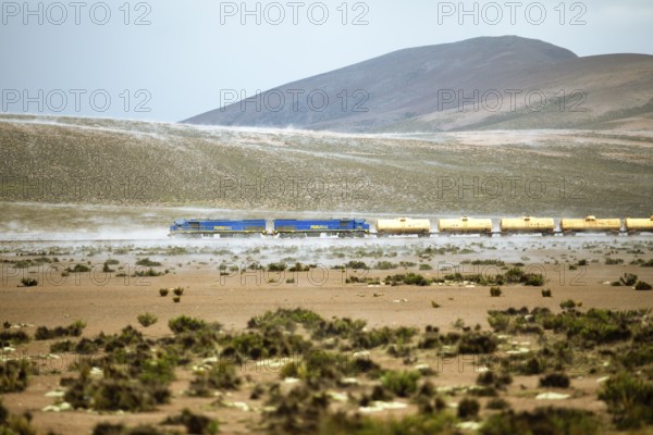 Goods train Perurail, Altiplano, Arequipa province, Peru, South America