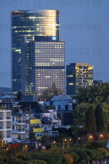 Skyline Bonn on the Rhine, in front the UNFCCC Secretariat of the Framework Convention on Climate