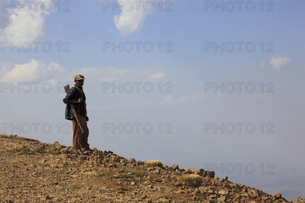 In the highlands of Abyssinia, in the Semien Mountains, landscape in the Semien Mountains National