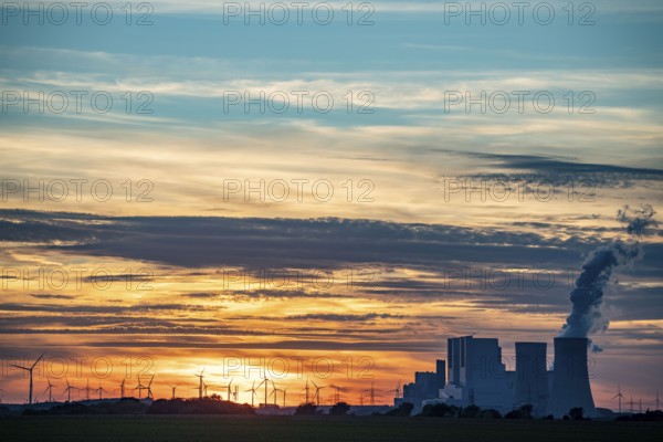 The RWE lignite-fired power plant Neurath, near Grevenbroich, largest German coal-fired power