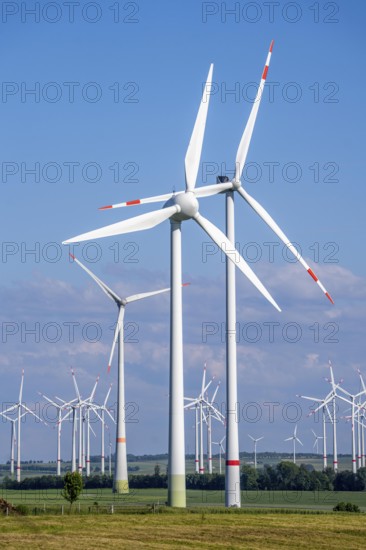 Wind farm north-east of Bad Wünnenberg, East Westphalia Lippe, Paderborn district, with the A44