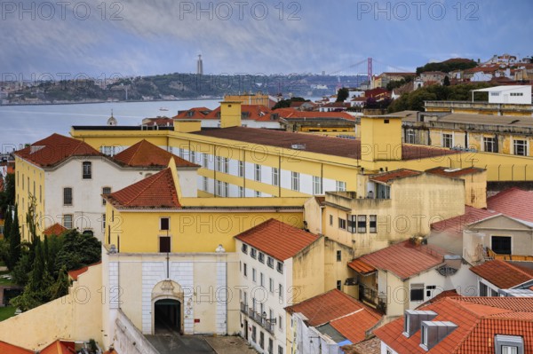 View over Alfama and the Tagus river, Portugal, Europe