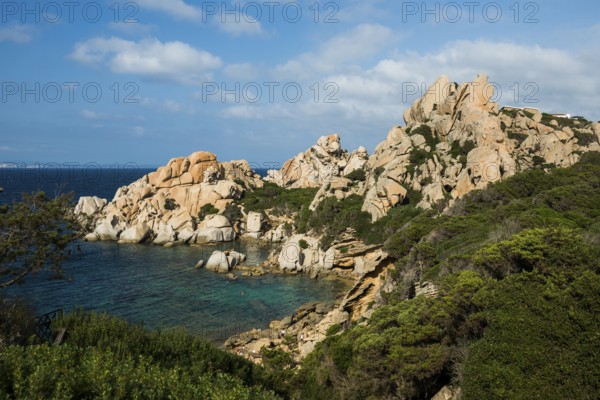 Bizarre and huge granite rocks by the sea, Spiaggia di Cala Spinosa, Capo Testa, near Santa Teresa