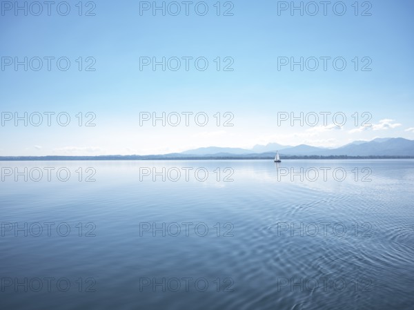 View of the lake from Fraueninsel, Chiemsee, Bavaria, Germany, Europe