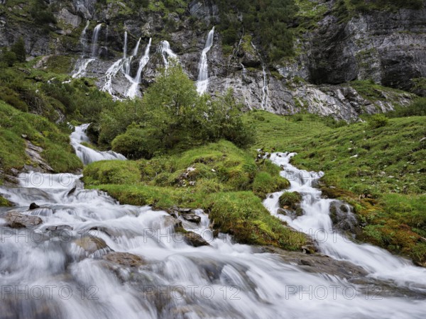 Cascades from the Jungibach Falls, Gental, Canton Bern, Switzerland, Europe