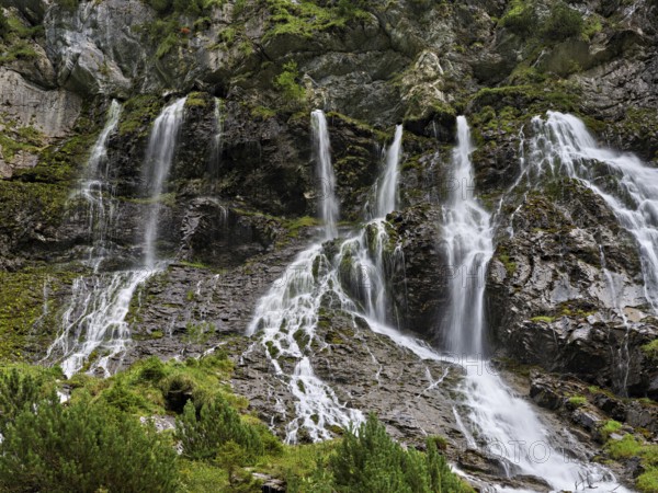 Cascades from the Jungibach Falls, Gental, Canton Bern, Switzerland, Europe