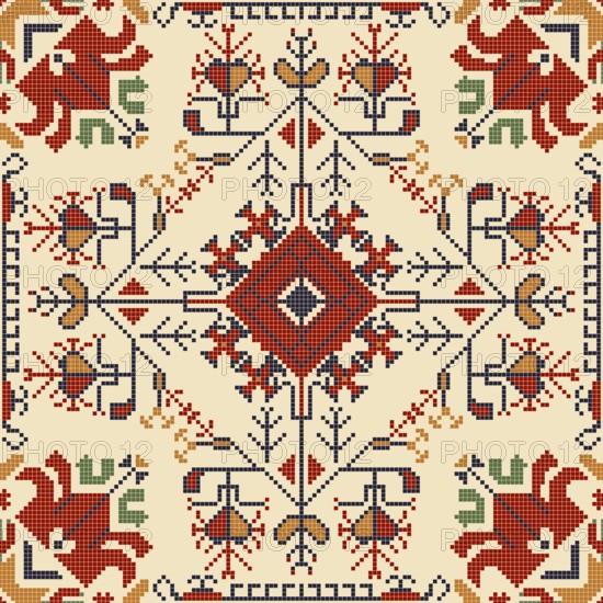 Traditional Bulgarian embroidery vector pattern