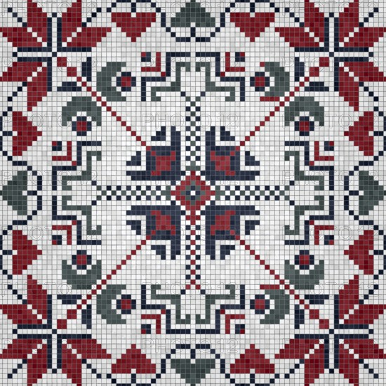 Mosaic tiles background, seamless vector pattern