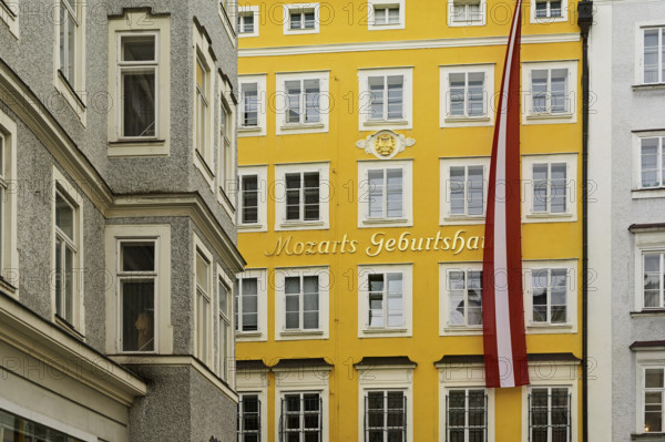 Mozart's birthplace, Getreidegasse, Salzburg, Austria, Europe
