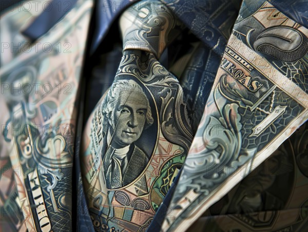 Concept of money man, well earning rich successful businessman or lawyer in corporate world, AI
