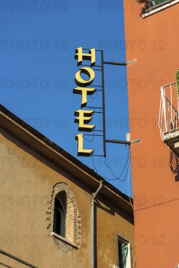Old neon sign, hotel, sign, gastronomy, lettering, tourism, accommodation, vintage, design