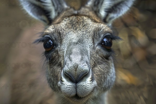 Close up of face of kangaroo. Generative Ai, AI generated