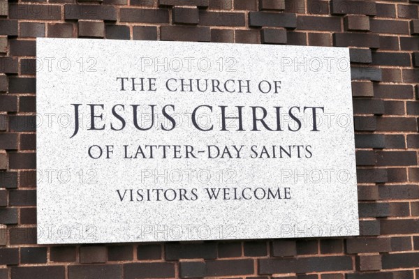 The church of Jesus Christ of latter-day saints sign, Thetford, Norfolk, England, UK