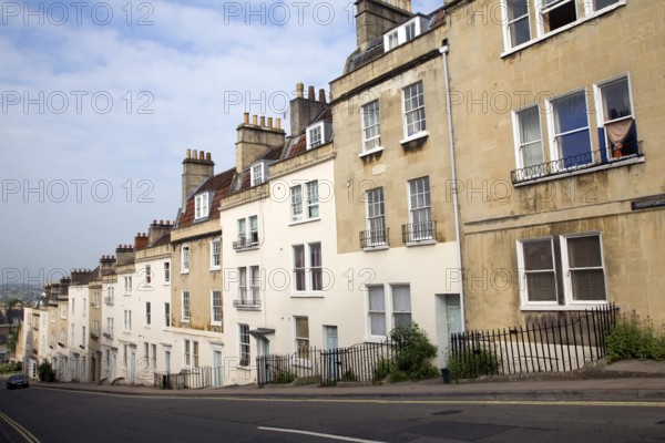 Georgian terraced houses, Morford Street, Bath, Somerset, England, UK
