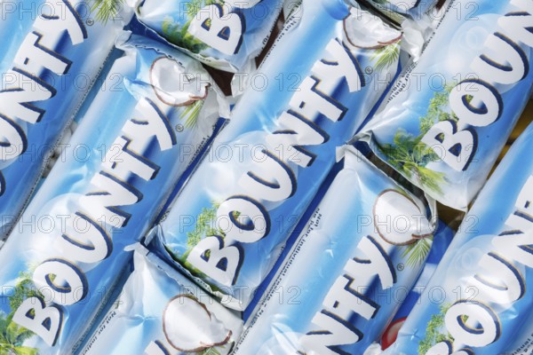 Bounty chocolate bar from Mars Inc. as background