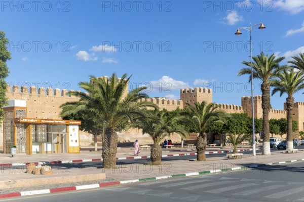 City medina defensive walls, city of Taroudant, Sous Valley, Morocco, north Africa, Africa