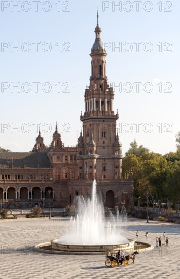 The Plaza de España, Seville, Spain built for the Ibero-American Exposition of 1929. It is a